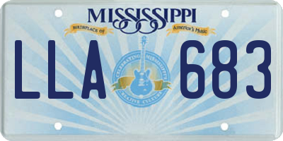 MS license plate LLA683