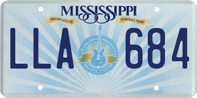 MS license plate LLA684
