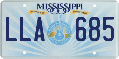MS license plate LLA685