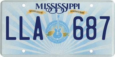 MS license plate LLA687