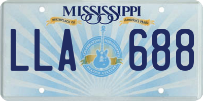 MS license plate LLA688