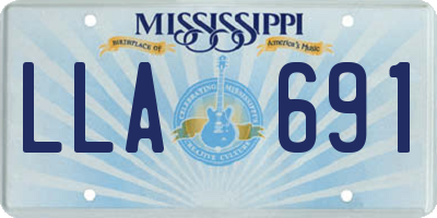 MS license plate LLA691