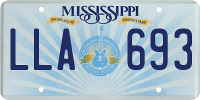 MS license plate LLA693