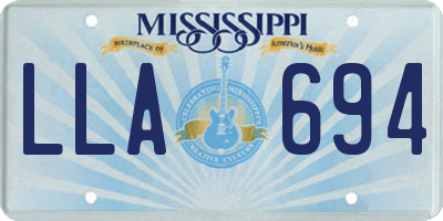 MS license plate LLA694