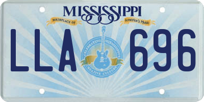 MS license plate LLA696