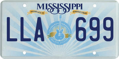 MS license plate LLA699