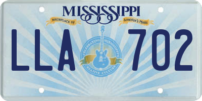 MS license plate LLA702