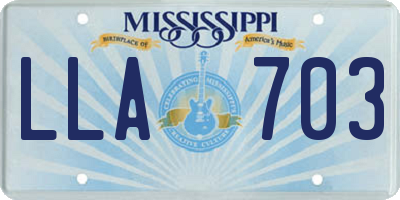 MS license plate LLA703