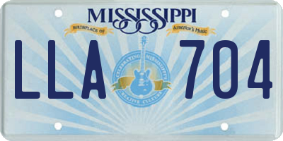 MS license plate LLA704