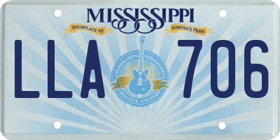 MS license plate LLA706