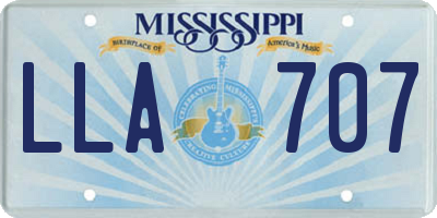 MS license plate LLA707