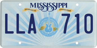 MS license plate LLA710