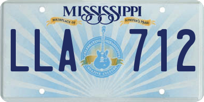 MS license plate LLA712