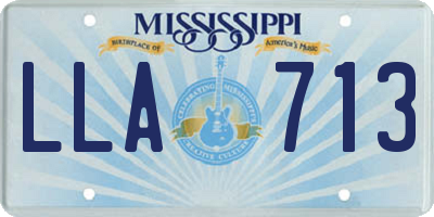 MS license plate LLA713