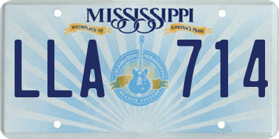 MS license plate LLA714