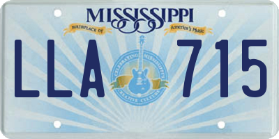 MS license plate LLA715