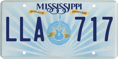 MS license plate LLA717