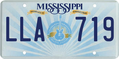 MS license plate LLA719