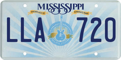 MS license plate LLA720