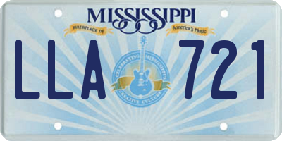 MS license plate LLA721