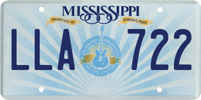 MS license plate LLA722