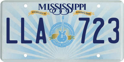 MS license plate LLA723