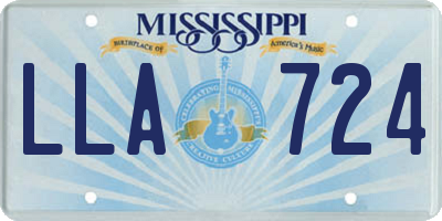 MS license plate LLA724