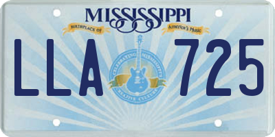 MS license plate LLA725