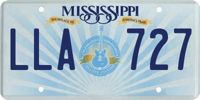 MS license plate LLA727