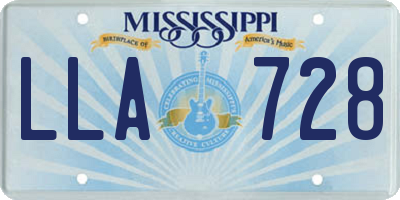 MS license plate LLA728