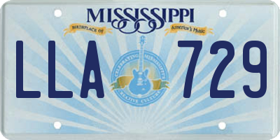 MS license plate LLA729