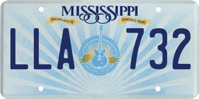 MS license plate LLA732