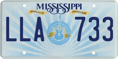 MS license plate LLA733
