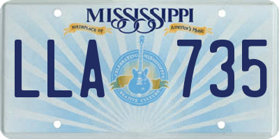 MS license plate LLA735