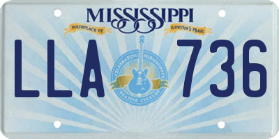 MS license plate LLA736