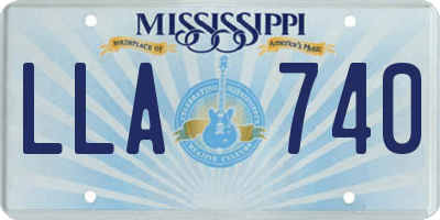 MS license plate LLA740
