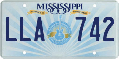 MS license plate LLA742