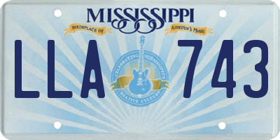 MS license plate LLA743