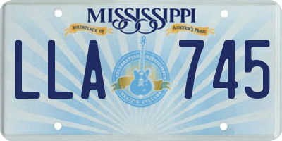 MS license plate LLA745