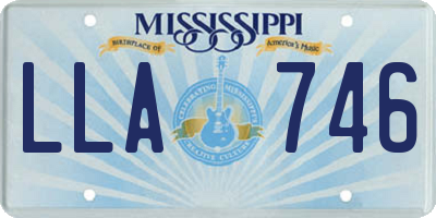MS license plate LLA746