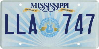 MS license plate LLA747