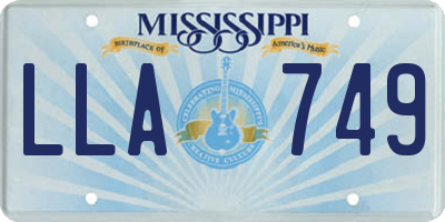 MS license plate LLA749