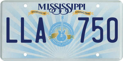 MS license plate LLA750