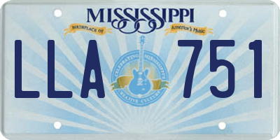 MS license plate LLA751