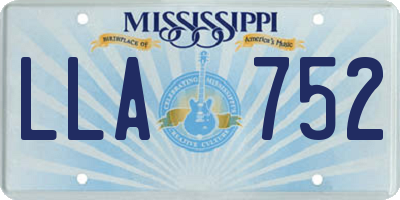 MS license plate LLA752