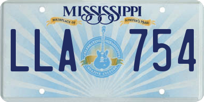 MS license plate LLA754