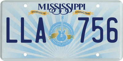 MS license plate LLA756