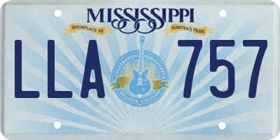 MS license plate LLA757