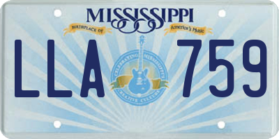 MS license plate LLA759