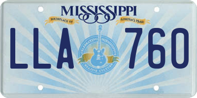 MS license plate LLA760
